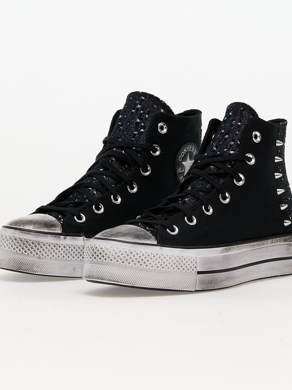 Converse Chuck Taylor All Star Platform Lift High Top Studded Metallic Sneakers